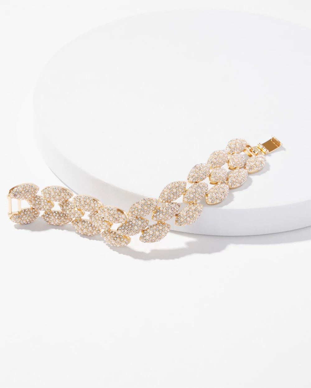 Glass Pearl Pave Cuff Bracelet