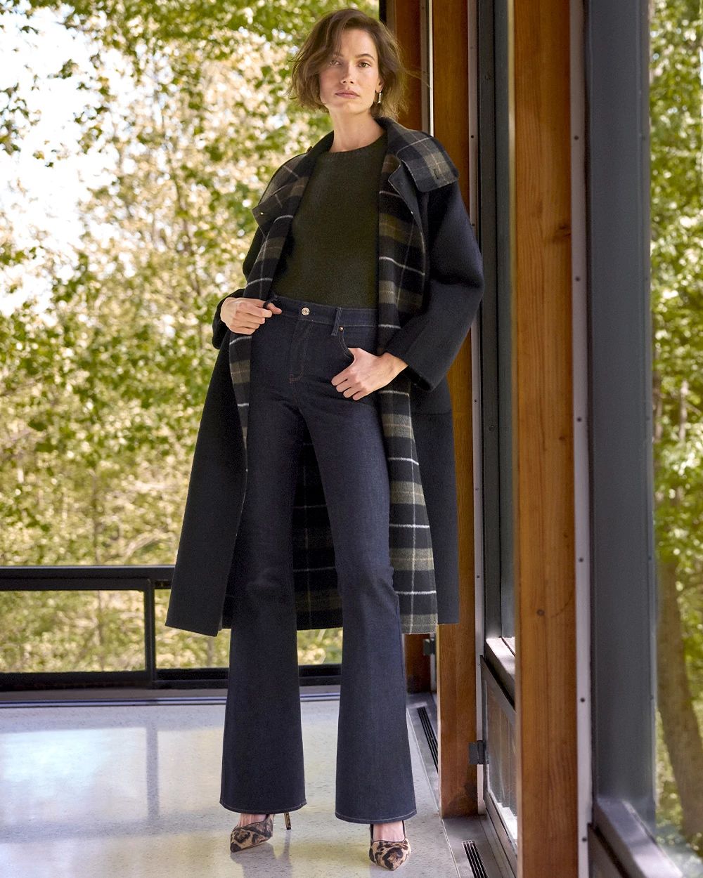 Reversible Wool-Blend Melton Coat