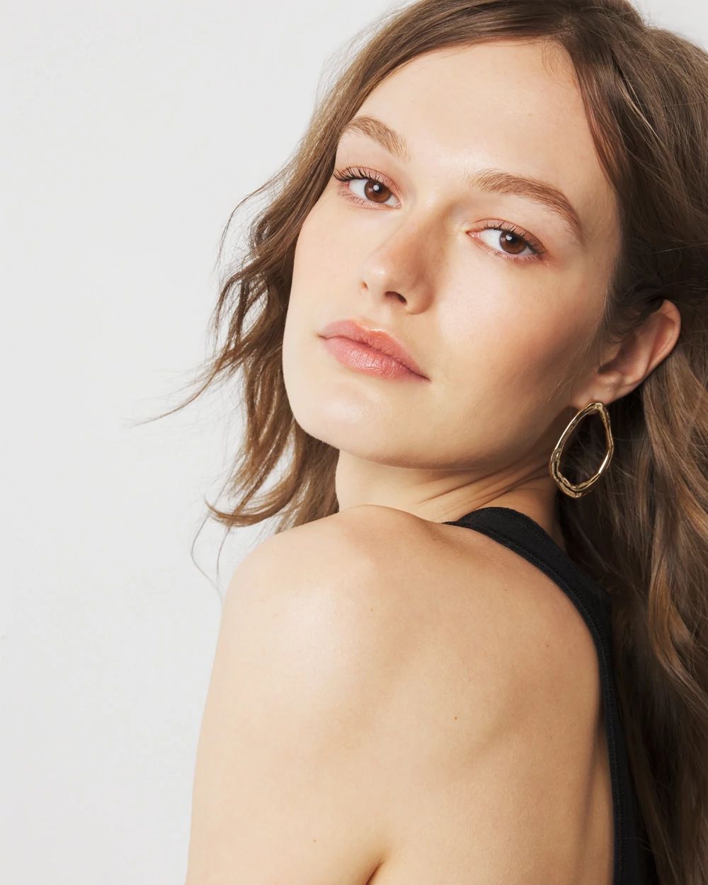 Gold Sculptural Hoop Earrings