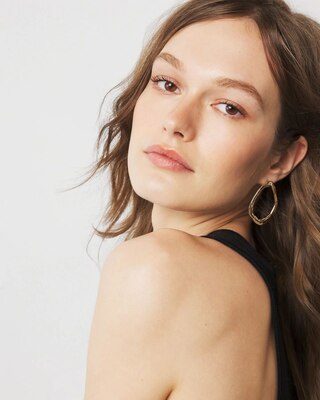 Gold Sculptural Hoop Earrings