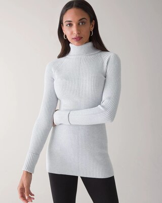 Long Sleeve Turtleneck Pointelle Tunic