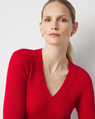 Rib Knit Pullover Sweater click to view larger image.