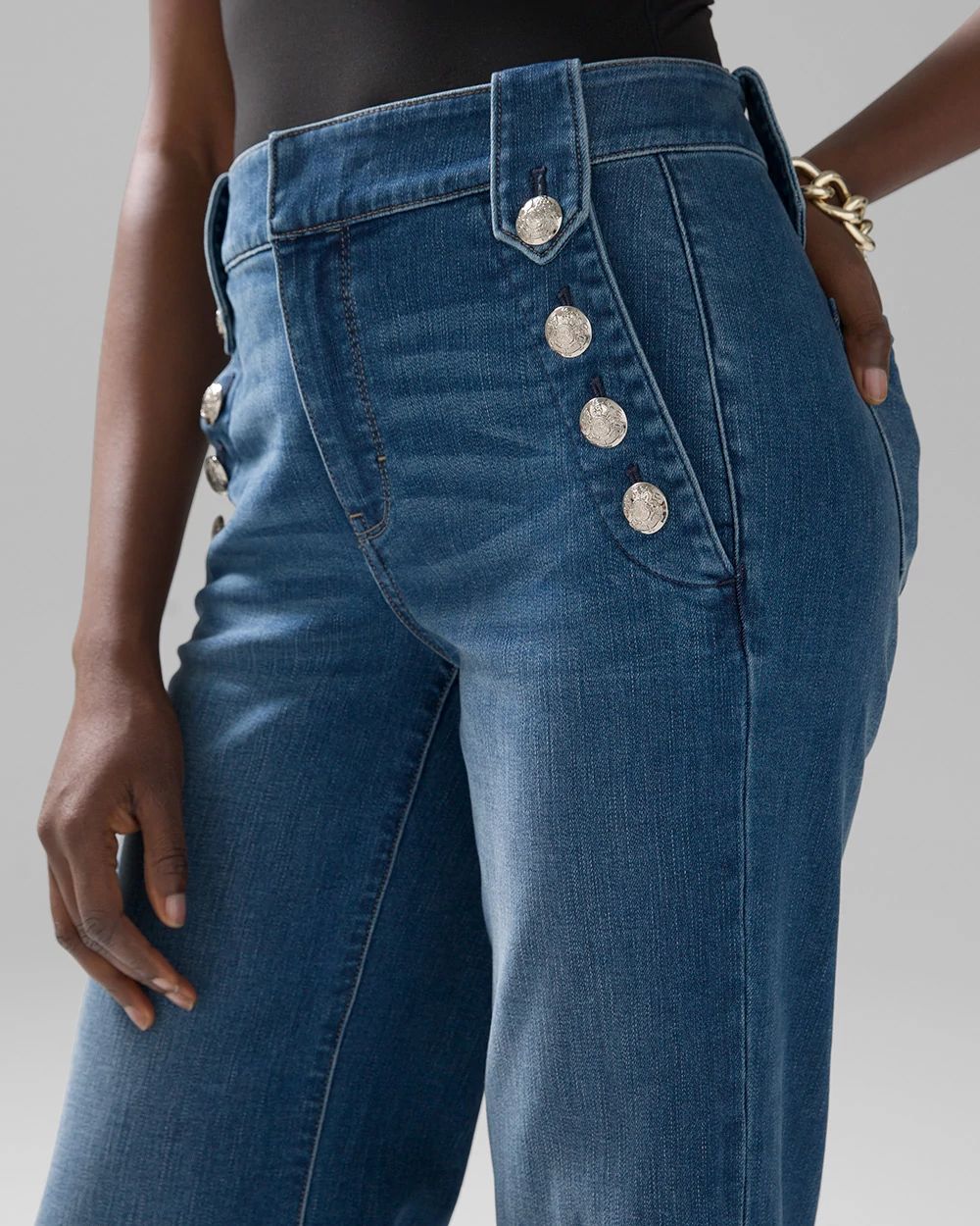 High-Rise Mariner Wide Leg Jeans