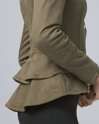 Snap-Front Peplum Jacket