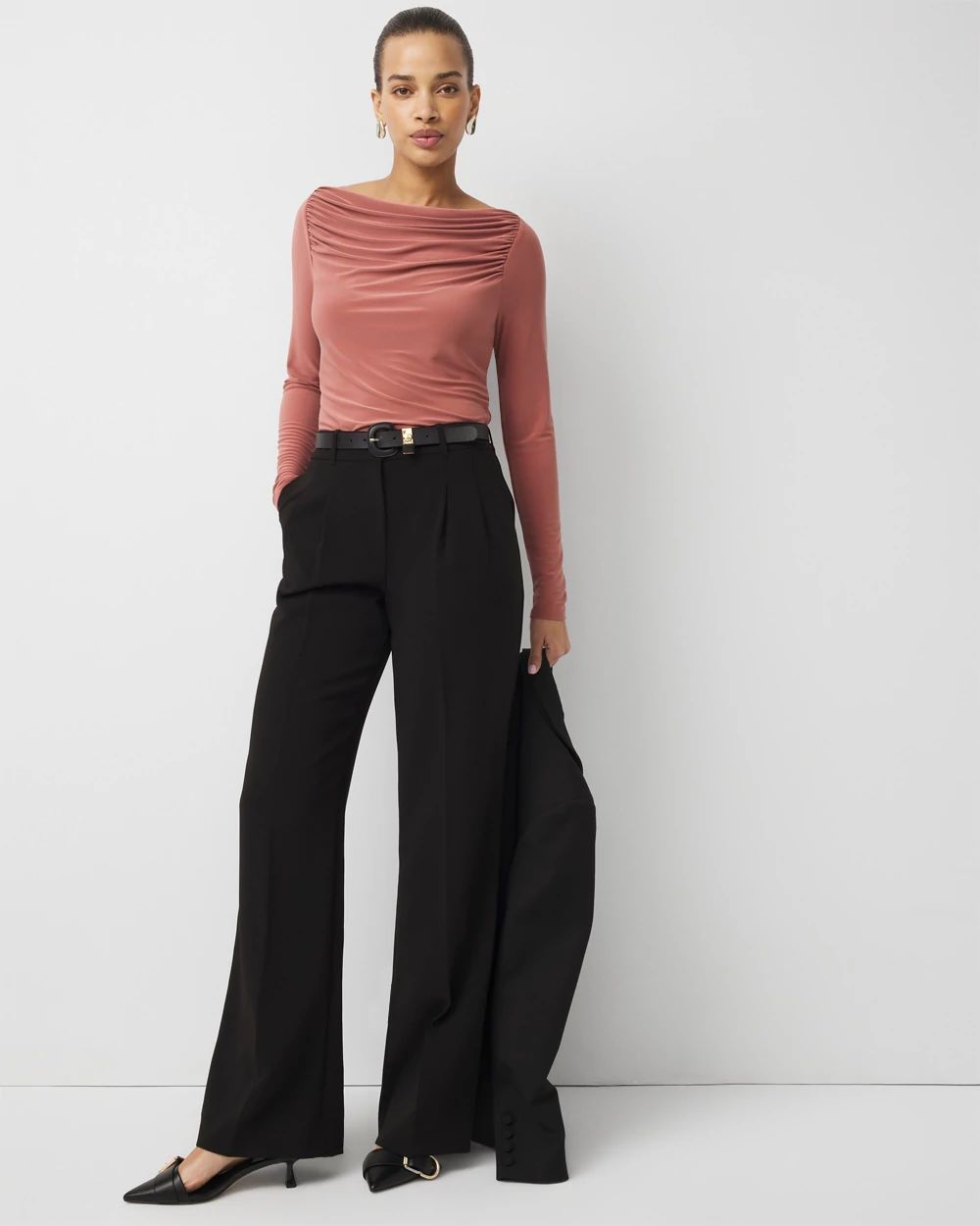 Cowl Neck Long Sleeve Top click to view larger image.