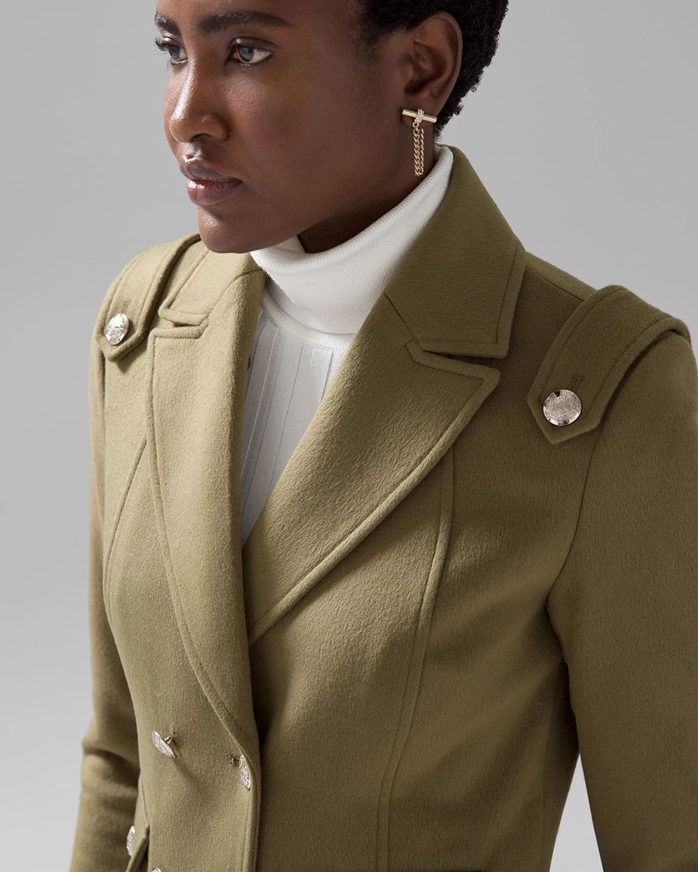 Faux fur pea coat top