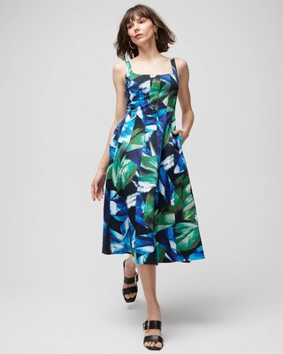 Fit-and-Flare Midi Dress