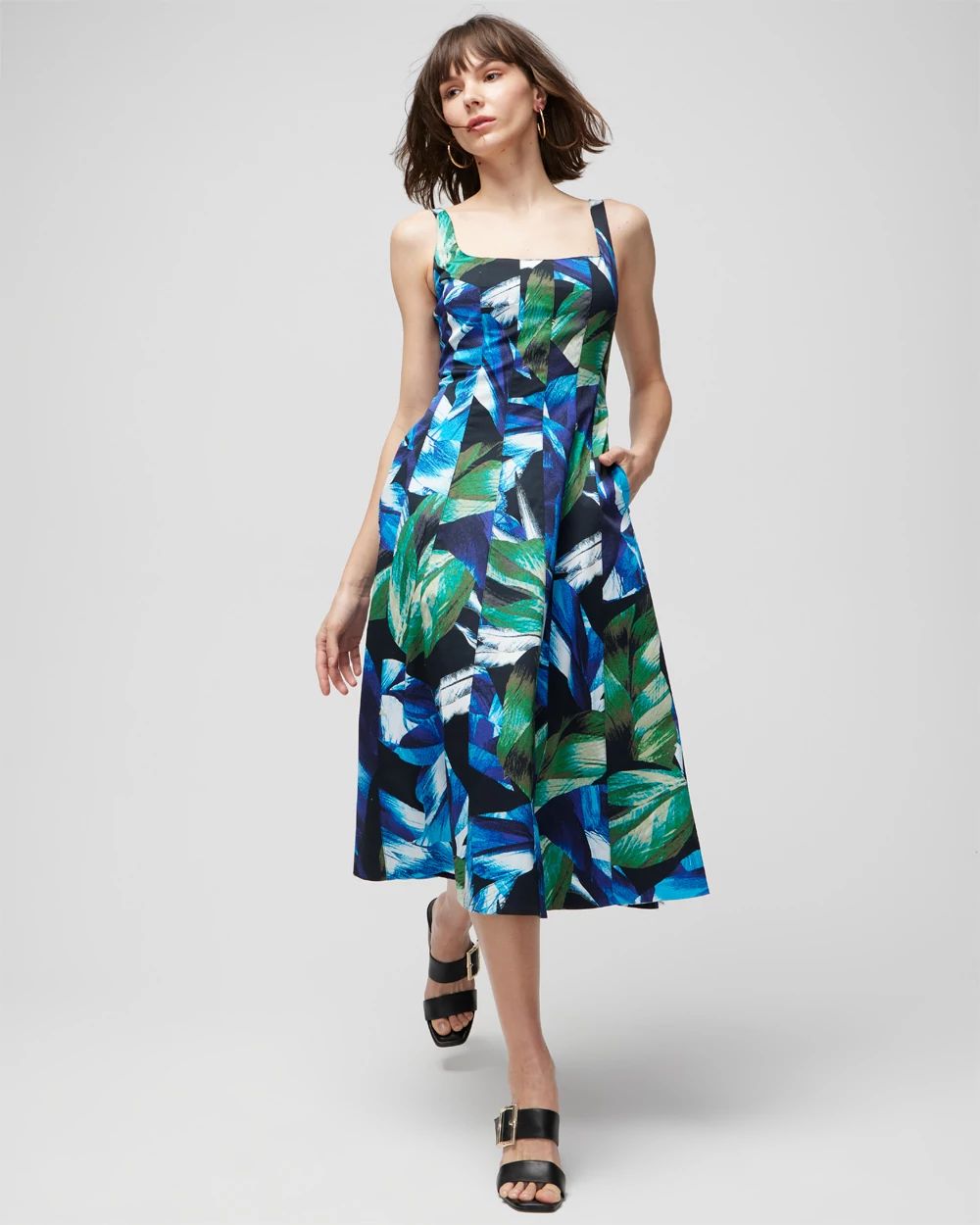 Fit-and-Flare Midi Dress