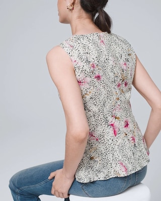 V-neck Sleeveless Peplum Tank