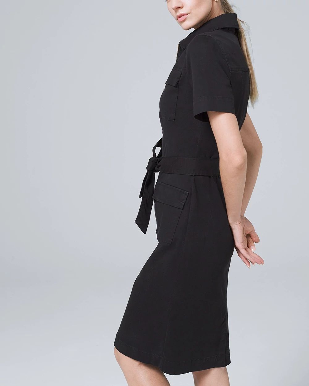 Short Sleeve Utility Shirt Dress