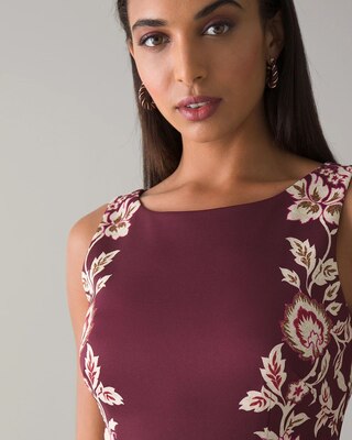 Sleeveless Floral-Print Sheath Dress