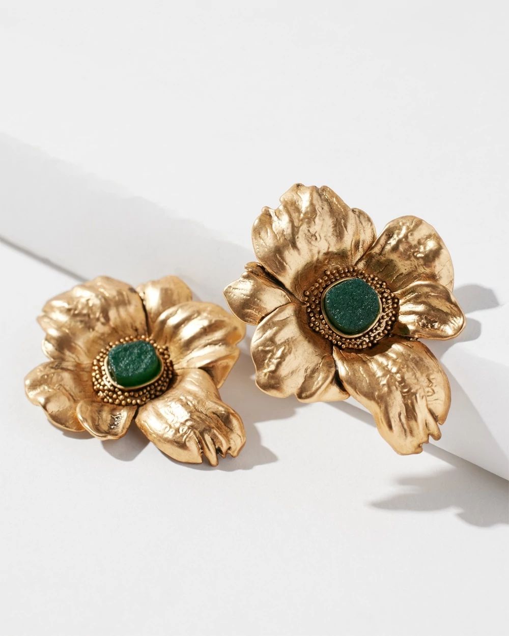 Golden Green Lead Drop Earrings
