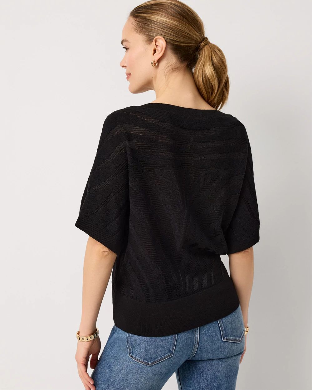 Zebra Jacquard Pullover Sweater click to view larger image.