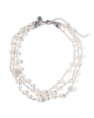 Multi Pearl Strand Necklace click to view larger image.