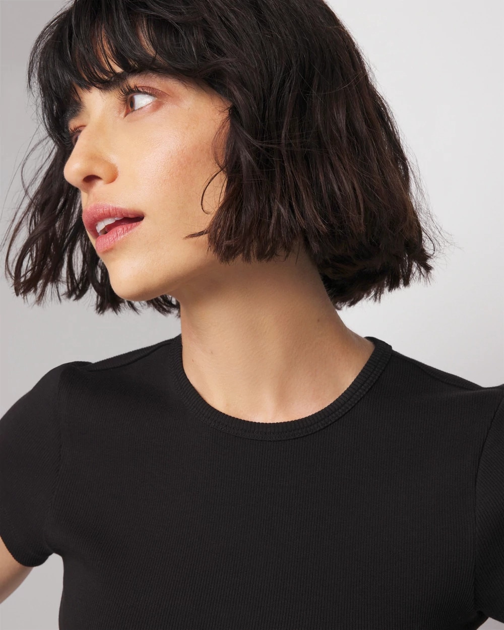 Pima Cotton Rib Short Sleeve Crew Tee