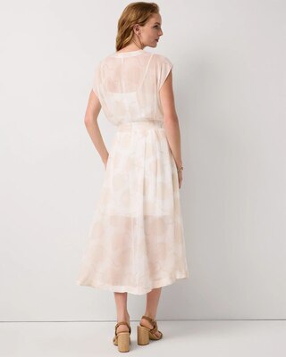 V-neck Tie-Waist Midi Dress click to view larger image.