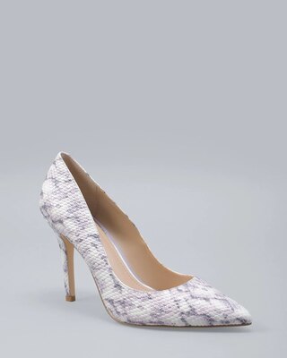 Olivia Snake-Embossed Leather Pumps