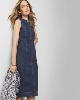Petite Denim Sheath Dress click to view larger image.