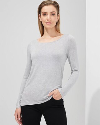 Outlet WHBM Long-Sleeve Scoop-Neck Tee