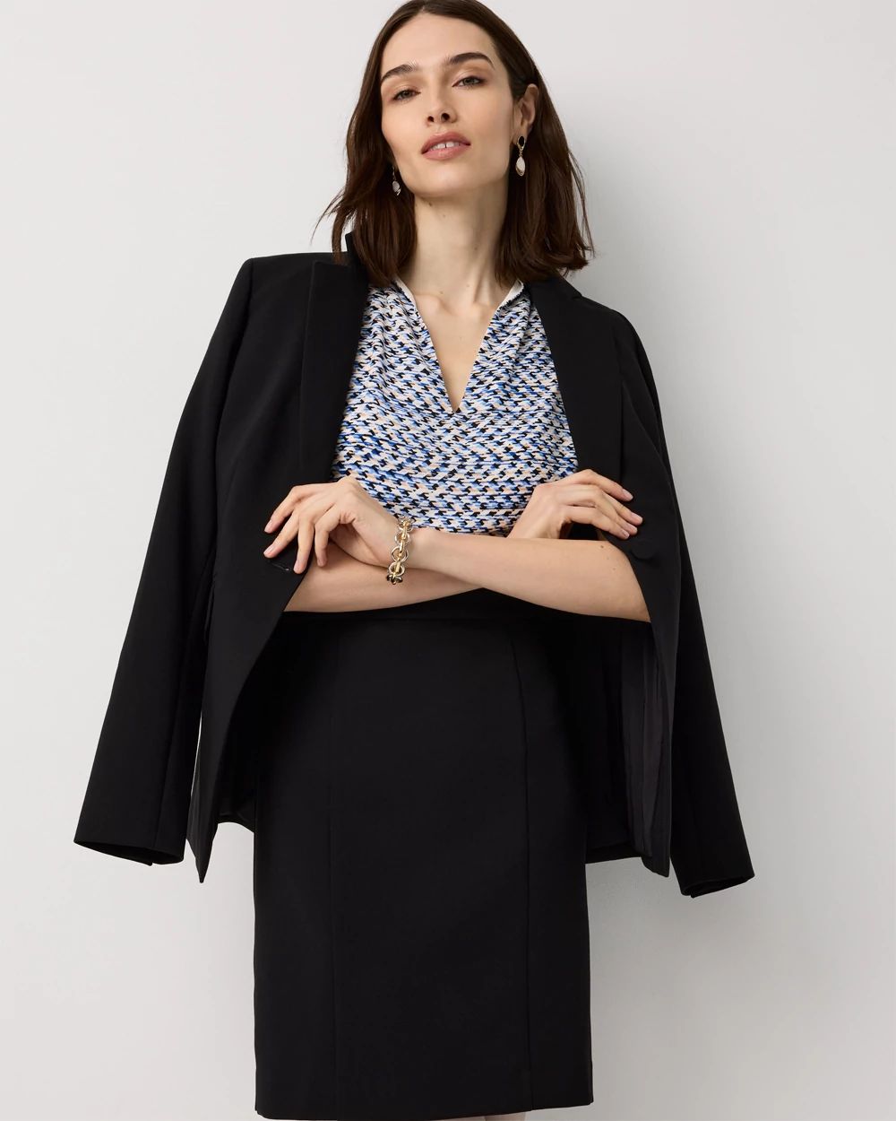 V-neck Sheath Dress click to view larger image.