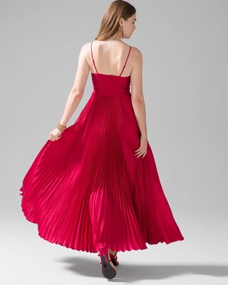 Satin Pleated Maxi Dress