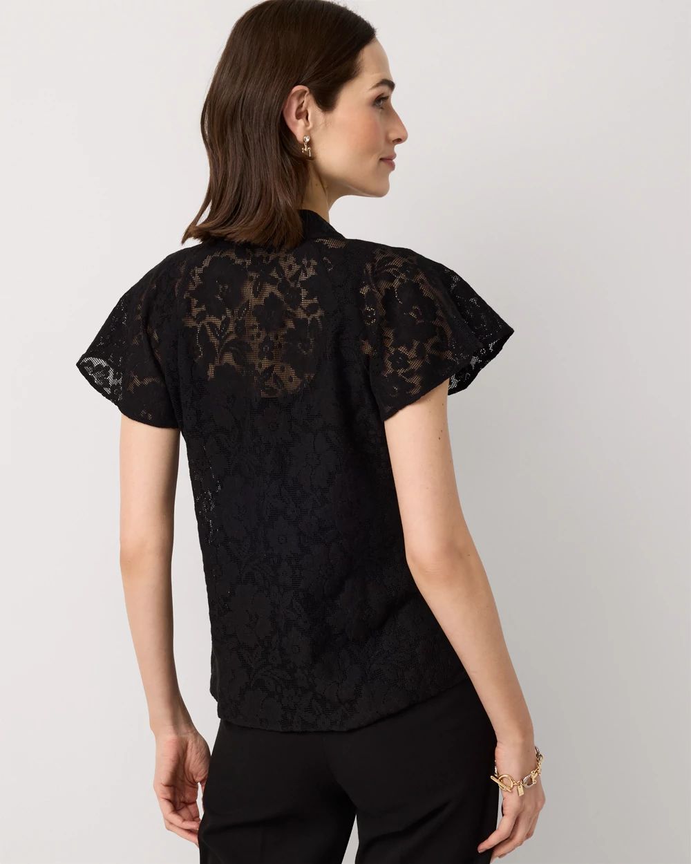 Petite Knit Lace Shirt