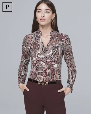 Petite Silk Paisley Shirt