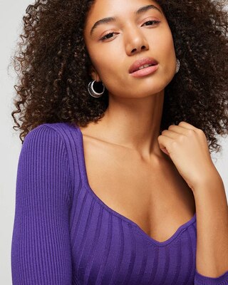 Sweetheart Ribbed Sweater click to view larger image.