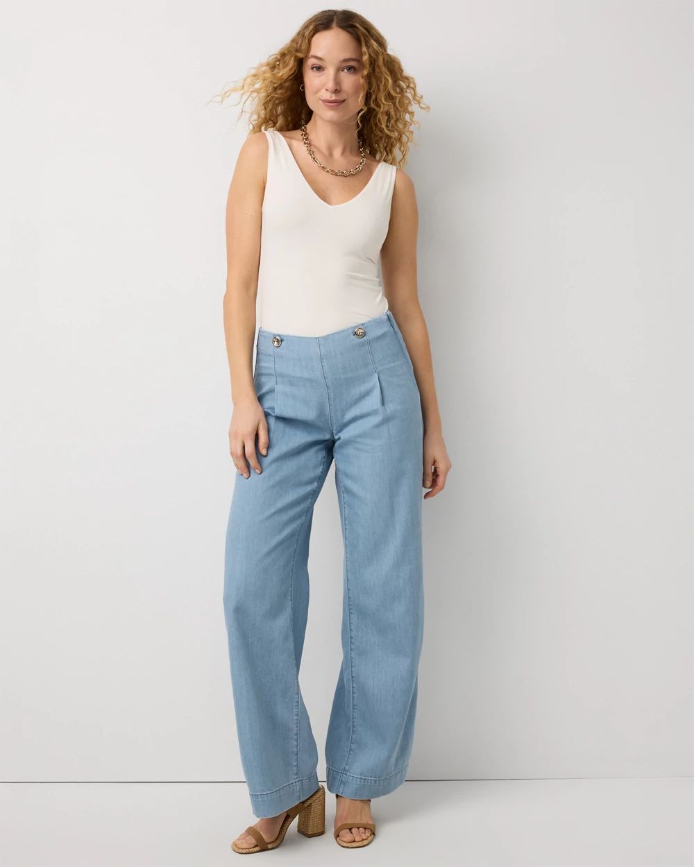 Petite Wide Leg Featherweight Trouser Jean