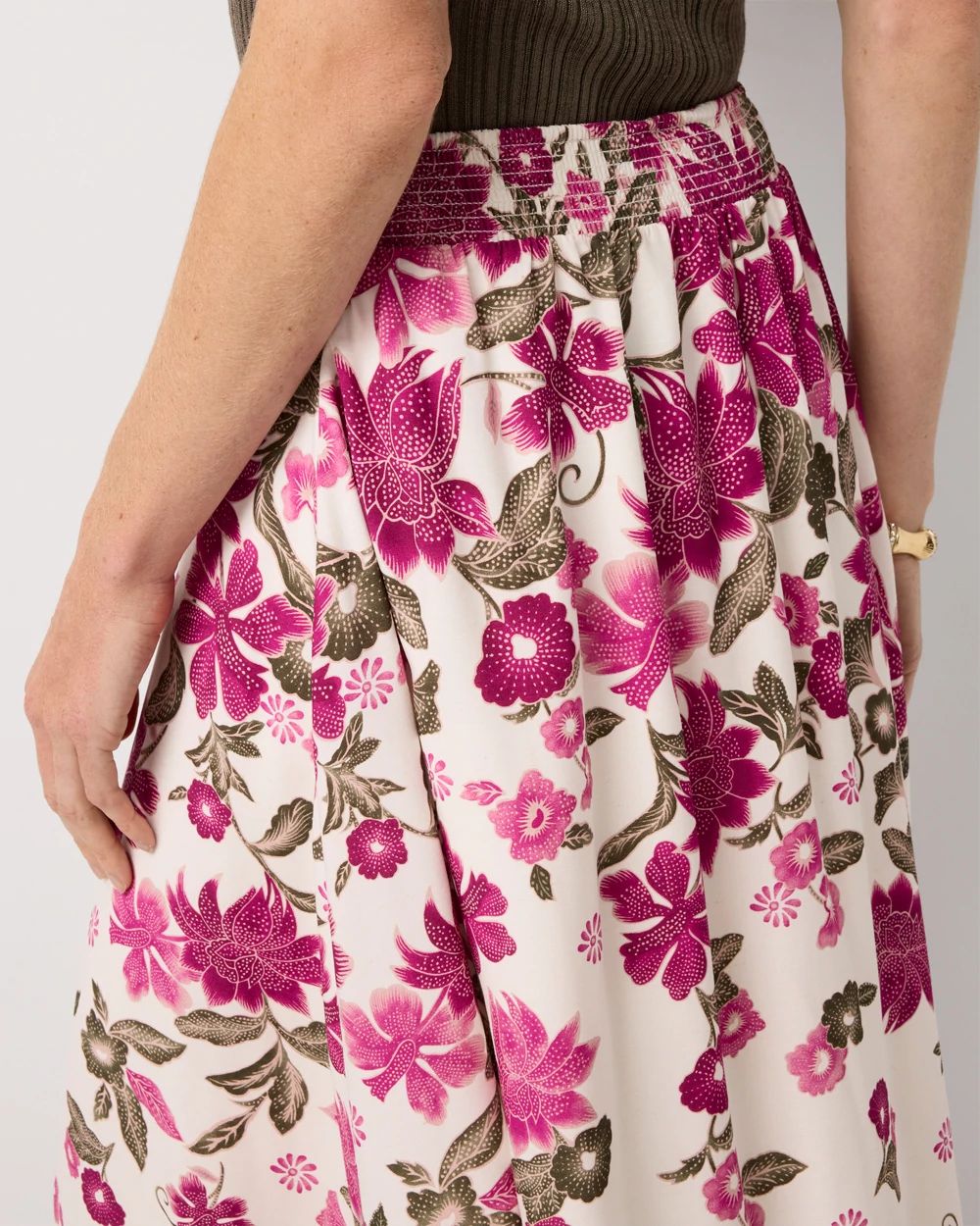 Floral A-line Midi Skirt click to view larger image.