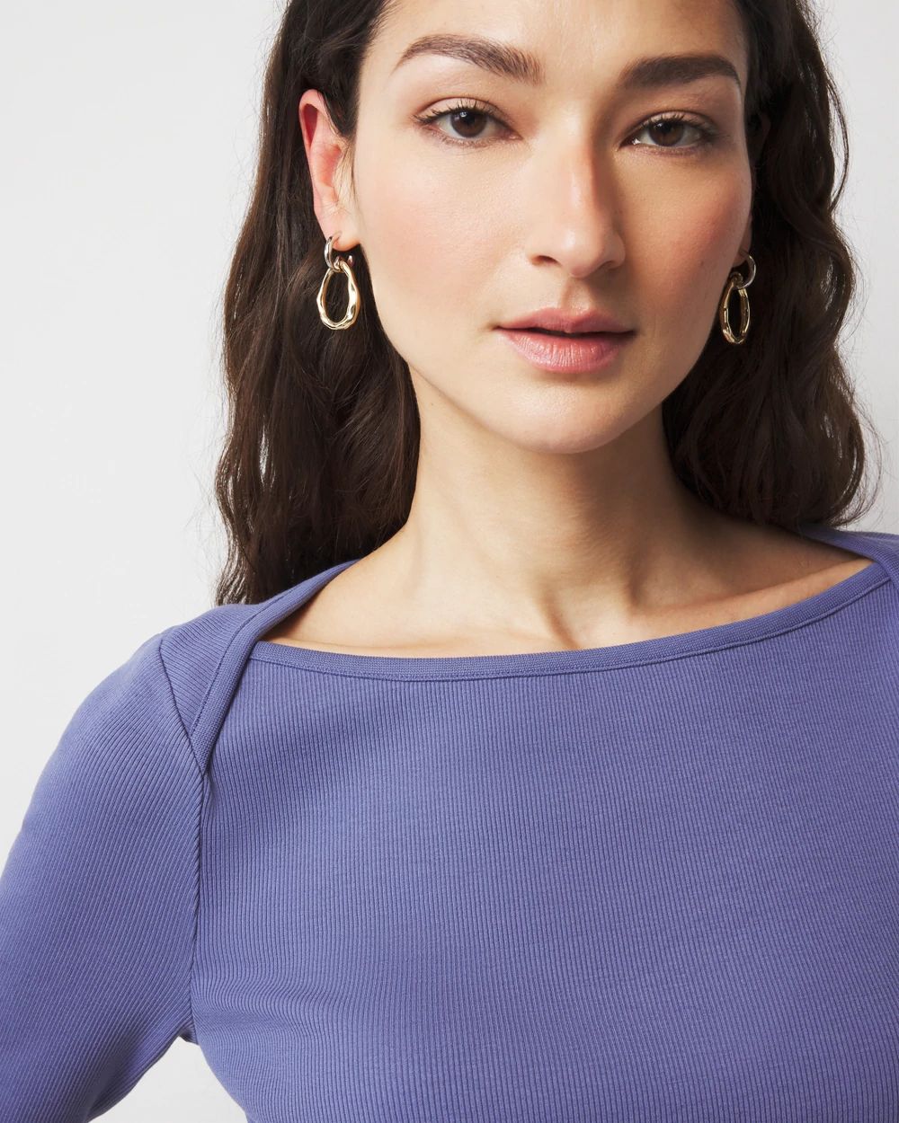 WHBM FORME™  Ribbed Stretch Boatneck Top click to view larger image.