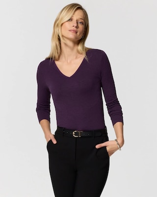 Seamless V-neck Long Sleeve Top