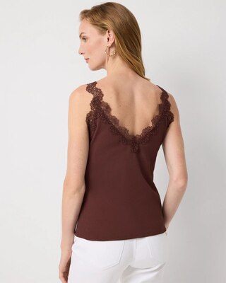 WHBM FORME™ Lace Trim Ribbed Tank click to view larger image.