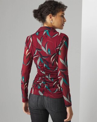 Mesh Ruched Long Sleeve Shirt click to view larger image.