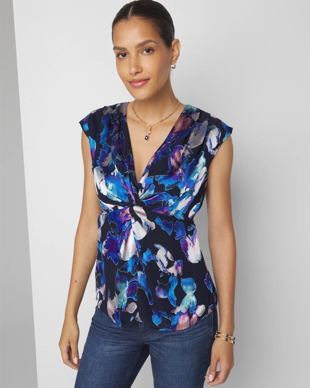 Silk Blend Burnout Shell