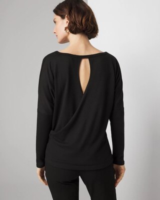 Long Sleeve Knit Top with Cutout Back click to view larger image.