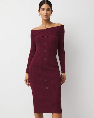 Off-The-Shoulder Sweater Dress