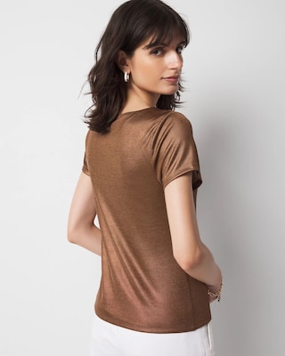 WHBM FORME™ All Ways Stretch Metallic Twist Front Tee click to view larger image.