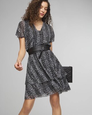Mesh Kimono-Sleeve Mini Dress click to view larger image.