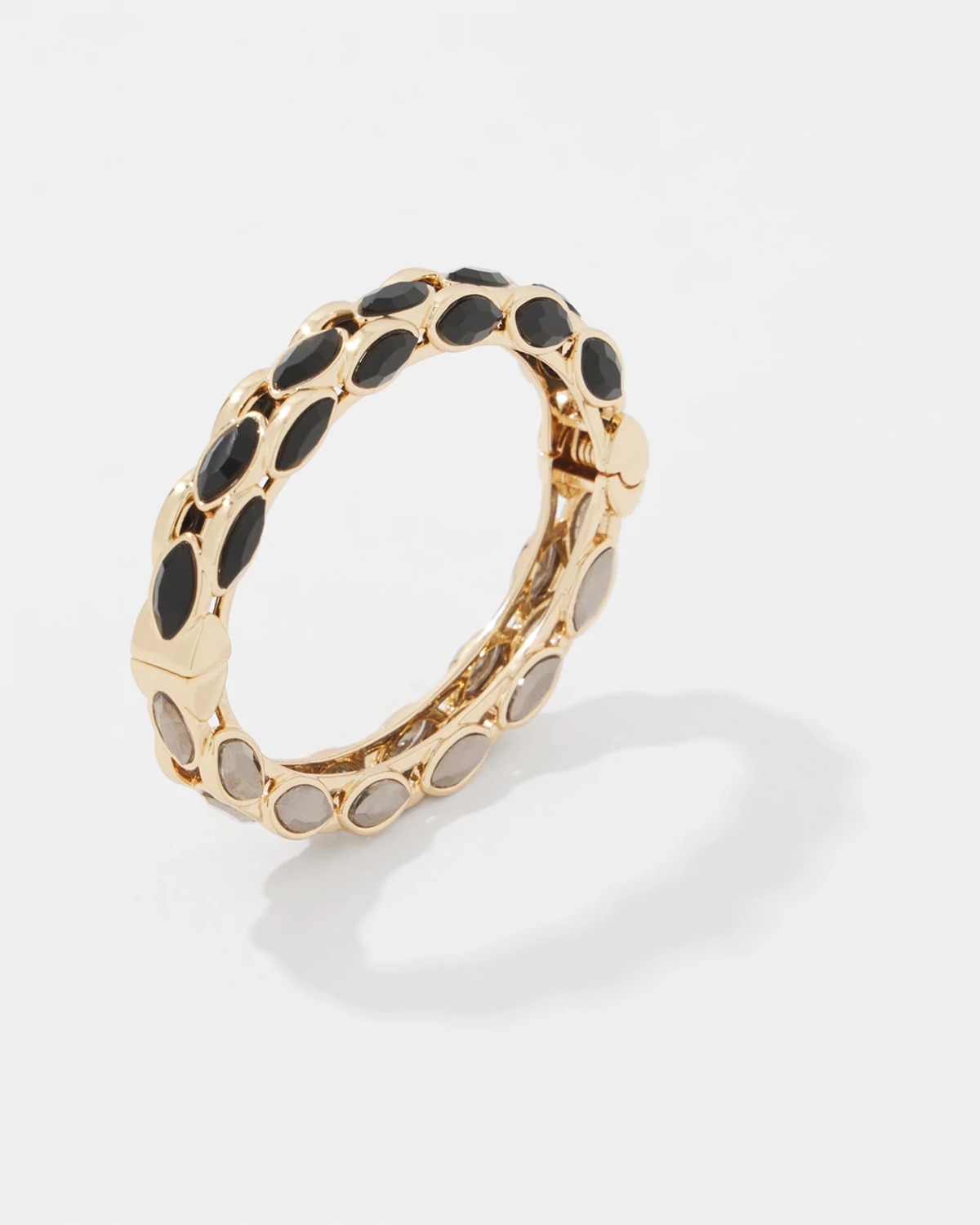 White House Black Market Hematite Hinge Bracelet |  In Gold