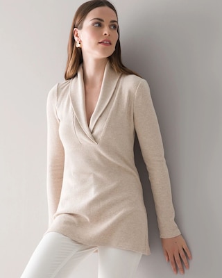 Stretch Knit Shawl Collar Tunic click to view larger image.