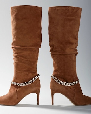 Suede Slouchy High-Heel Boot