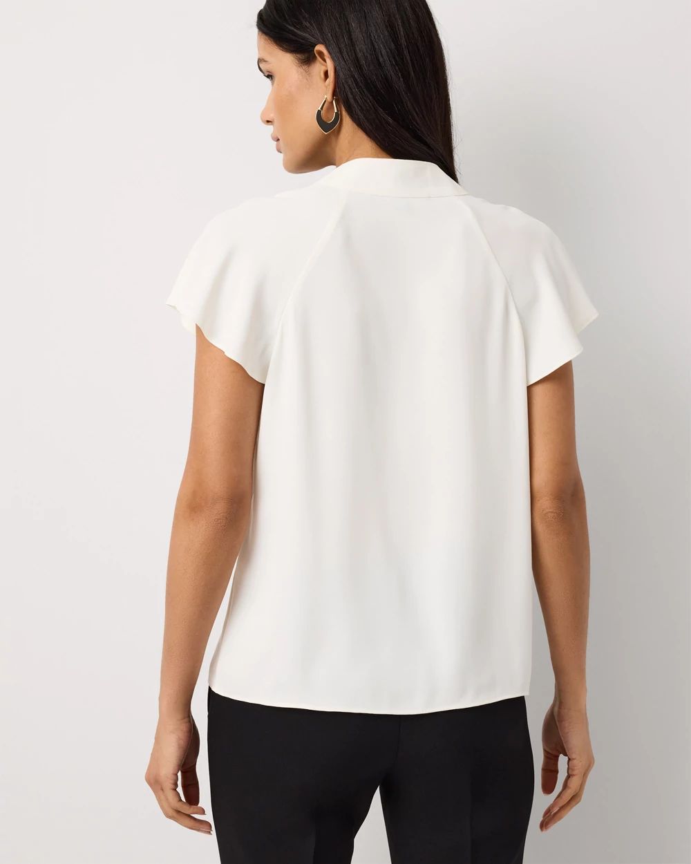 Flutter Sleeve Crepe Shell click to view larger image.