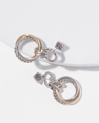 Rope Link Hoop Drop Earrings
