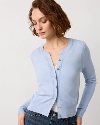 Crewneck Button-Front Cardigan