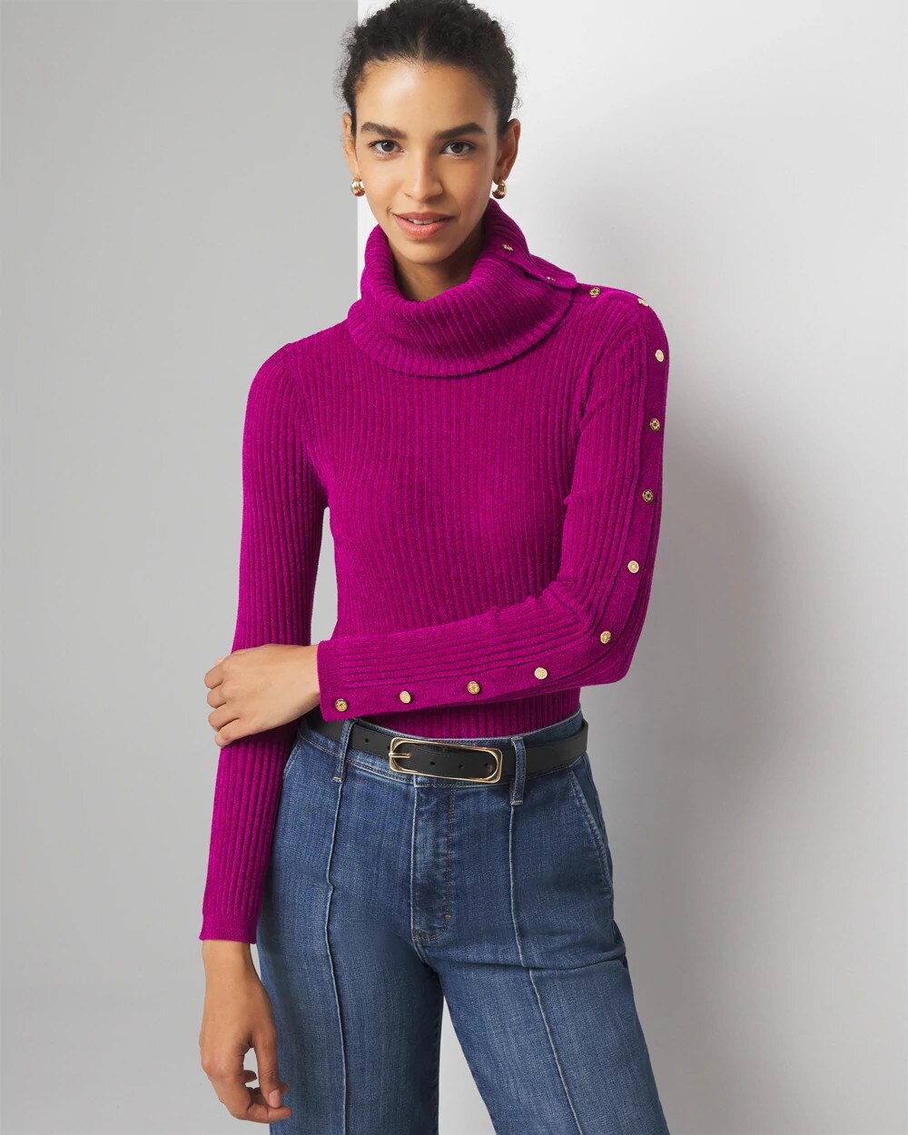 Chenille Button Sleeve Pullover - image 1