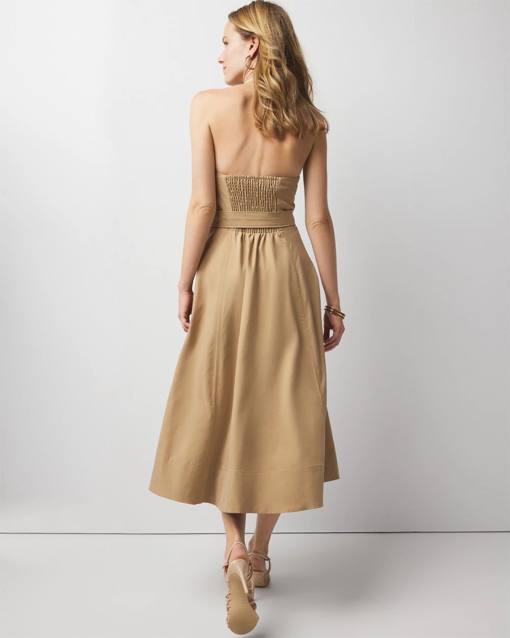 Halter Trench Midi Dress click to view larger image.