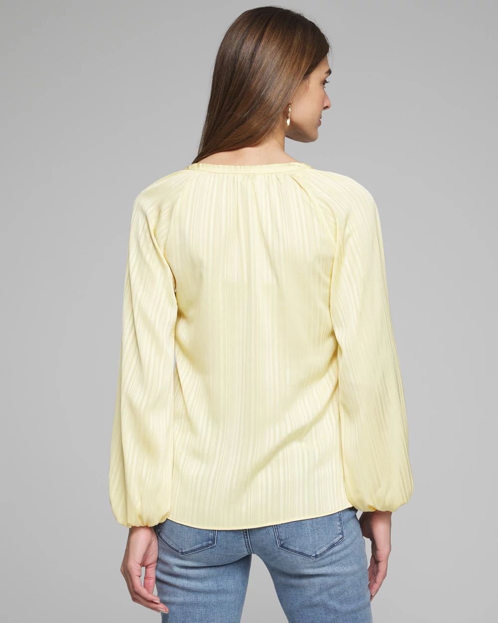Outlet WHBM Long Sleeve V-Neck Peasant Blouse