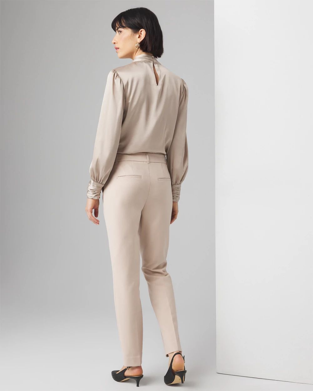 WHBM® Elle Slim Ankle Comfort Stretch Pants click to view larger image.