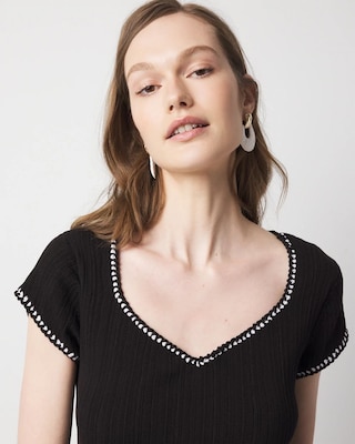 Braided Trim Sweater Dress click to view larger image.